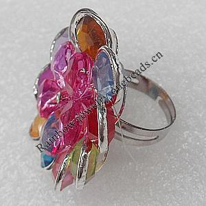 Acrylic Rings, Flower 34mm, Sold by Group