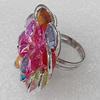 Acrylic Rings, Flower 34mm, Sold by Group