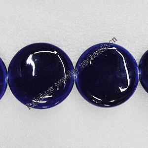 Ceramics Beads, Flat Round 38mm Hole:3.5mm, Sold by Bag