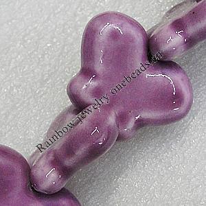Ceramics Beads, Butterfly 31x24mm Hole:3mm, Sold by Bag