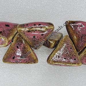 Ceramics Beads, Triangle 29x27mm Hole:3mm, Sold by Bag