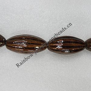 Ceramics Beads, Fluted Oval 42x20mm Hole:2.5mm, Sold by Bag