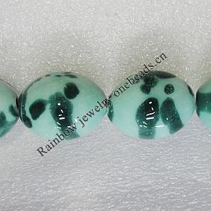 Ceramics Beads, Oval 34x27mm Hole:4.5mm, Sold by Bag