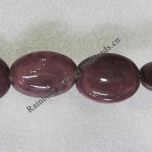 Ceramics Beads, Flat Oval 30x24mm Hole:4mm, Sold by Bag