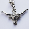 Zinc Alloy Charm/Pendants, Nickel-free & Lead-free, A Grade Animal Head 16x17mm Hole:2mm, Sold by PC