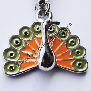 Zinc Alloy Enamel Pendant, Nickel-free & Lead-free, A Grade Animal 17x21mm Hole:2mm, Sold by PC