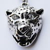 Zinc Alloy Charm/Pendant with Crystal, Nickel-free & Lead-free, A Grade Animal Head 24x17mm Hole:2mm, Sold by PC