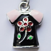 Zinc Alloy Enamel Pendant, Nickel-free & Lead-free, A Grade Clothes 19x14mm Hole:2mm, Sold by PC