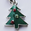 Zinc Alloy Enamel Charm/Pendant with Crystal, Nickel-free & Lead-free, A Grade Tree 20x16mm Hole:2mm, Sold by PC