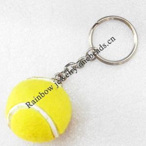 Key Chain, Tennis Ball, width:32mm, Length Approx:9.5cm, Sold by PC