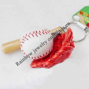 Key Chain, Baseball, Length Approx:10cm, Sold by PC