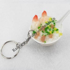 PU Leather Key Chain, Food, width:40mm, Length Approx:9cm, Sold by PC