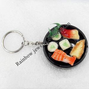 PU Leather Key Chain, Barbecue, width:49mm, Length Approx:9.3cm, Sold by PC