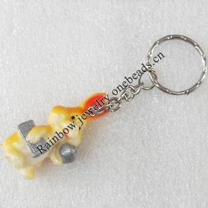 Key Chain, Resin Pendant, Rabbit, Pendant: about 24mm wide, Length Approx:8.5cm, Sold by PC