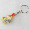 Key Chain, Resin Pendant, Rabbit, Pendant: about 24mm wide, Length Approx:8.5cm, Sold by PC