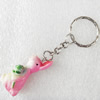 Key Chain, Resin Pendant, Rabbit, Pendant: about 16mm wide, Length Approx:8.7cm, Sold by PC