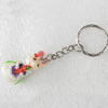 Key Chain, Resin Pendant, Rabbit, Pendant: about 18mm wide, Length Approx:8.3cm, Sold by PC