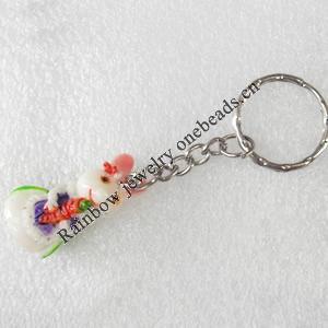 Key Chain, Resin Pendant, Rabbit, Pendant: about 18mm wide, Length Approx:8.3cm, Sold by PC