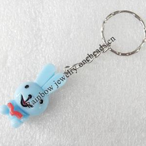 Key Chain, Resin Pendant, Rabbit, Pendant: about 17mm wide, Length Approx:8.3cm, Sold by PC