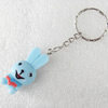 Key Chain, Resin Pendant, Rabbit, Pendant: about 17mm wide, Length Approx:8.3cm, Sold by PC