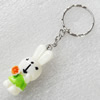 Key Chain, Resin Pendant, Rabbit, Pendant: about 15mm wide, Length Approx:8.6cm, Sold by PC