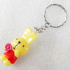 Key Chain, Resin Pendant, Rabbit, Pendant: about 16mm wide, Length Approx:9cm, Sold by PC