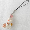 Mobile Decoration, Resin Pendant, Rabbit, Pendant: about 23mm wide, Length Approx:10cm, Sold by PC