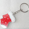 Key Chain, Wood Pendant, Socks, Pendant: about 38mm wide, Length Approx:10cm, Sold by PC