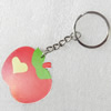 Key Chain, Wood Pendant, Apple, Pendant: about 45mm wide, Length Approx:10cm, Sold by PC