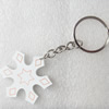 Key Chain, Wood Pendant, Snow, Pendant: about 40mm wide, Length Approx:10cm, Sold by PC