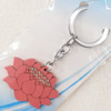 Key Chain, Wood Pendant, Flower, Pendant: about 48mm wide, Length Approx:9.5cm, Sold by PC
