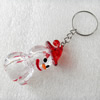 Key Chain, Acrylic Pendant, Snowman, Pendant: about 25mm wide, Length Approx:8.8cm, Sold by PC