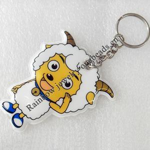 Key Chain with Light, Pendant: about 55mm wide, Length Approx:12cm, Sold by PC