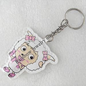 Key Chain with Light, Pendant: about 52mm wide, Length Approx:12cm, Sold by PC
