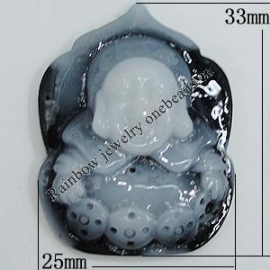 Cameos Resin Beads, 33x25mm, Sold by Bag
