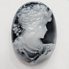 Cameos Resin Beads, Flat Oval 35x26mm, Sold by Bag