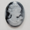 Cameos Resin Beads, Flat Oval 27x21mm, Sold by Bag