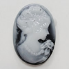 Cameos Resin Beads, Flat Oval 23x16mm, Sold by Bag