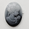 Cameos Resin Beads, Flat Oval 17x12mm, Sold by Bag