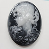 Cameos Resin Beads, Flat Oval 29x22mm, Sold by Bag