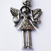 Zinc Alloy Charm/Pendants, Nickel-free & Lead-free, A Grade  Girl 26x17mm Hole:2mm, Sold by PC
