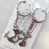 Zinc Alloy keyring Jewelry Chains, width:35mm, Length Approx:8.2cm, Sold by Dozen