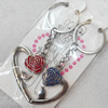 Zinc Alloy keyring Jewelry Chains, width:58mm, Length Approx:9.5cm, Sold by Dozen
