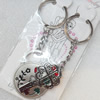 Zinc Alloy keyring Jewelry Chains, width:33mm, Length Approx:9.5cm, Sold by Dozen