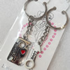 Zinc Alloy keyring Jewelry Chains, width:18mm, Length Approx:8.5cm, Sold by Dozen