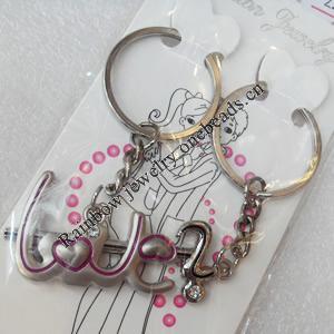 Zinc Alloy keyring Jewelry Chains, width:53mm, Length Approx:7.2cm, Sold by Dozen