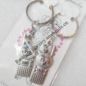 Zinc Alloy keyring Jewelry Chains, width:18mm, Length Approx:8.5cm, Sold by Dozen