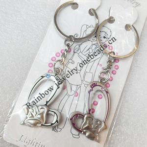 Zinc Alloy keyring Jewelry Chains, width:25mm, Length Approx:9cm, Sold by Dozen