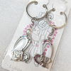 Zinc Alloy keyring Jewelry Chains, width:25mm, Length Approx:9cm, Sold by Dozen