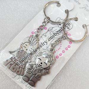 Zinc Alloy keyring Jewelry Chains, width:25mm, Length Approx:10cm, Sold by Dozen